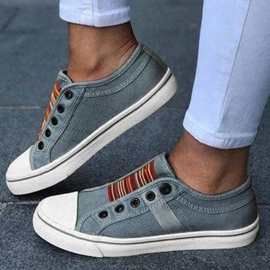 Carissa - Canvas Slip on Sneakers — Grey