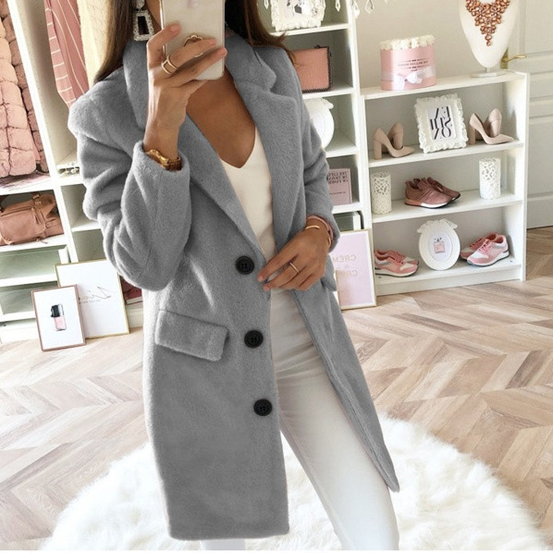 Eartha - Long Tailored Coat — Grey