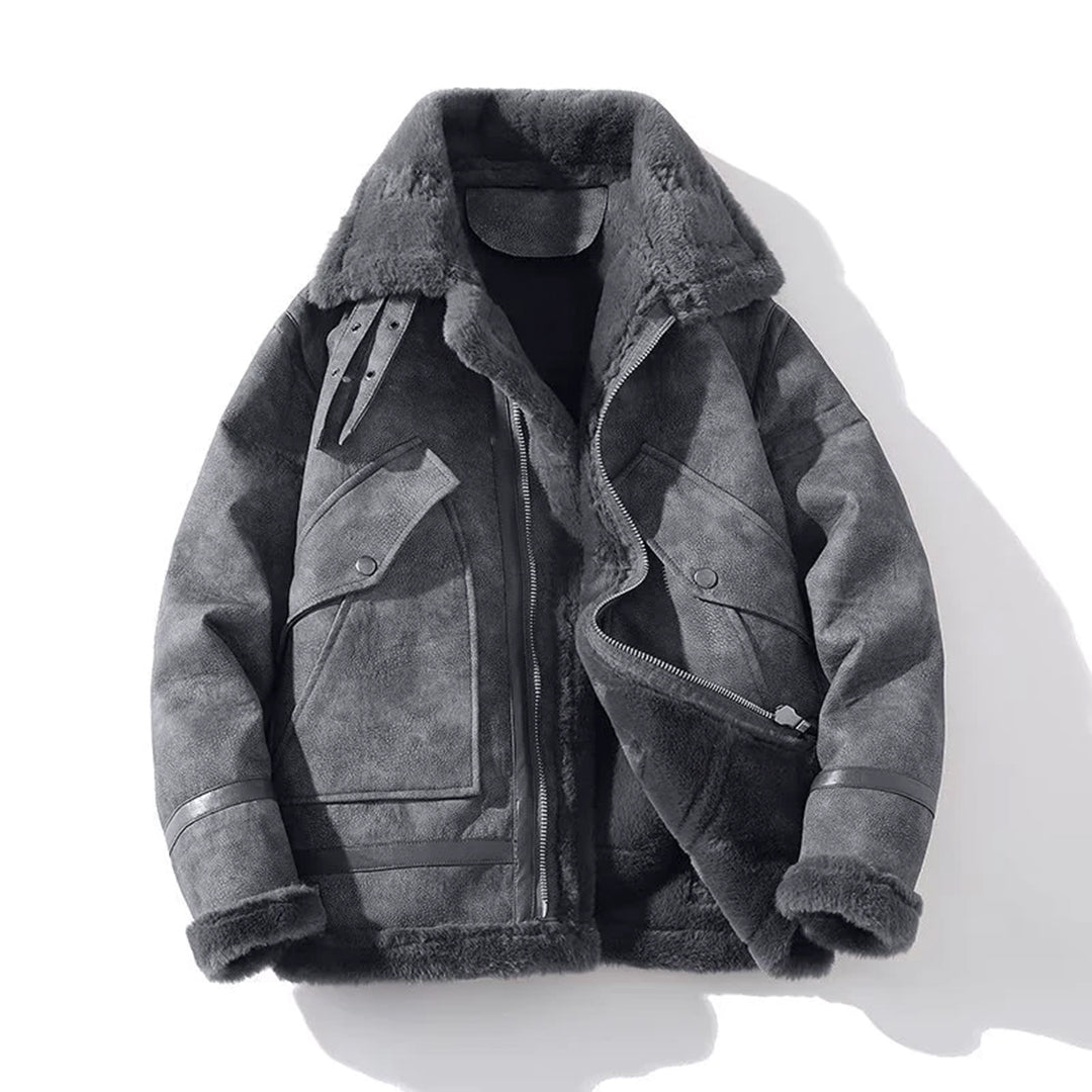 Simon - Suede Sherpa Jacket