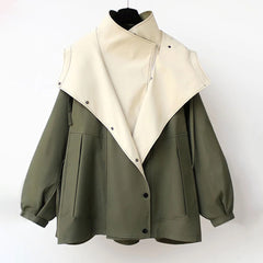 Vivienne - Drape Collar Utility Jacket