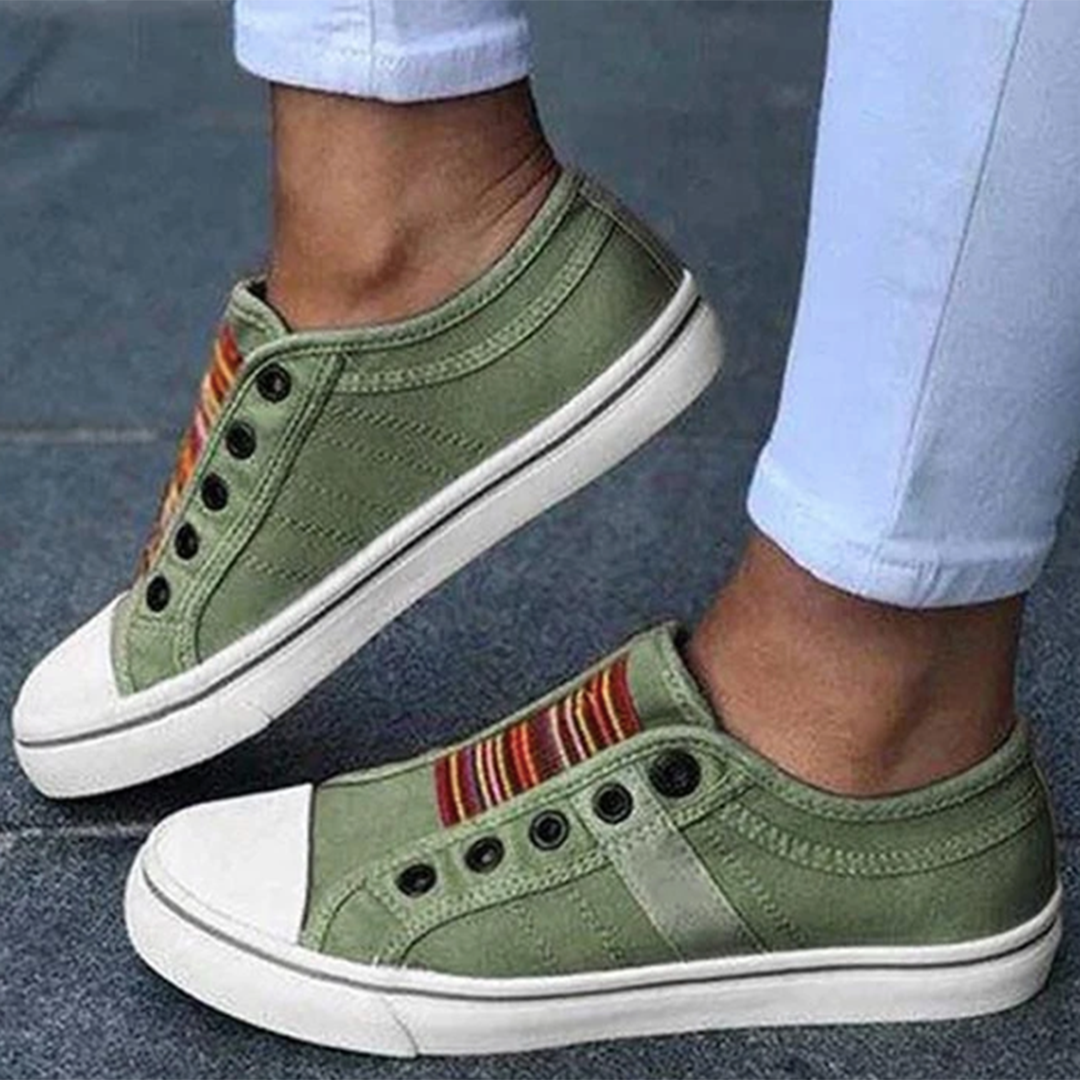 Carissa - Canvas Slip on Sneakers — Green