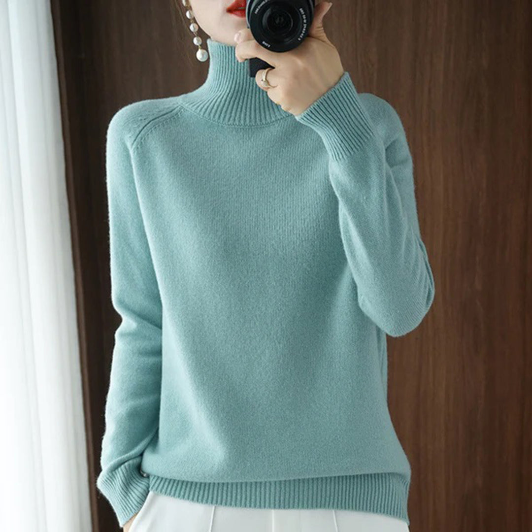 Astrid - High Neck Jumper — Green