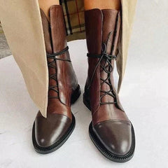 Selina - Leather Riding Boots — Brown
