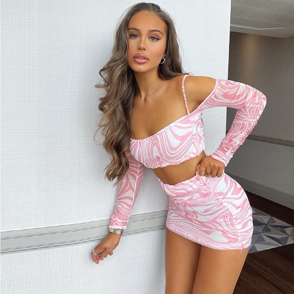 Marguerite - Zebra Print Crop and Skirt