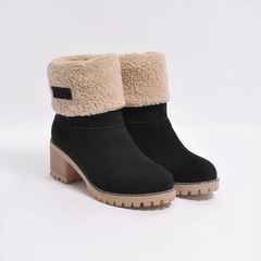 Rosalind - Ankle Boots with Fleece Cuff — Black