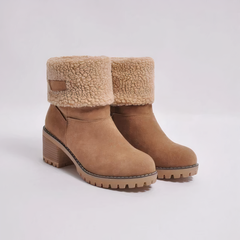 Rosalind - Ankle Boots with Fleece Cuff — Brown