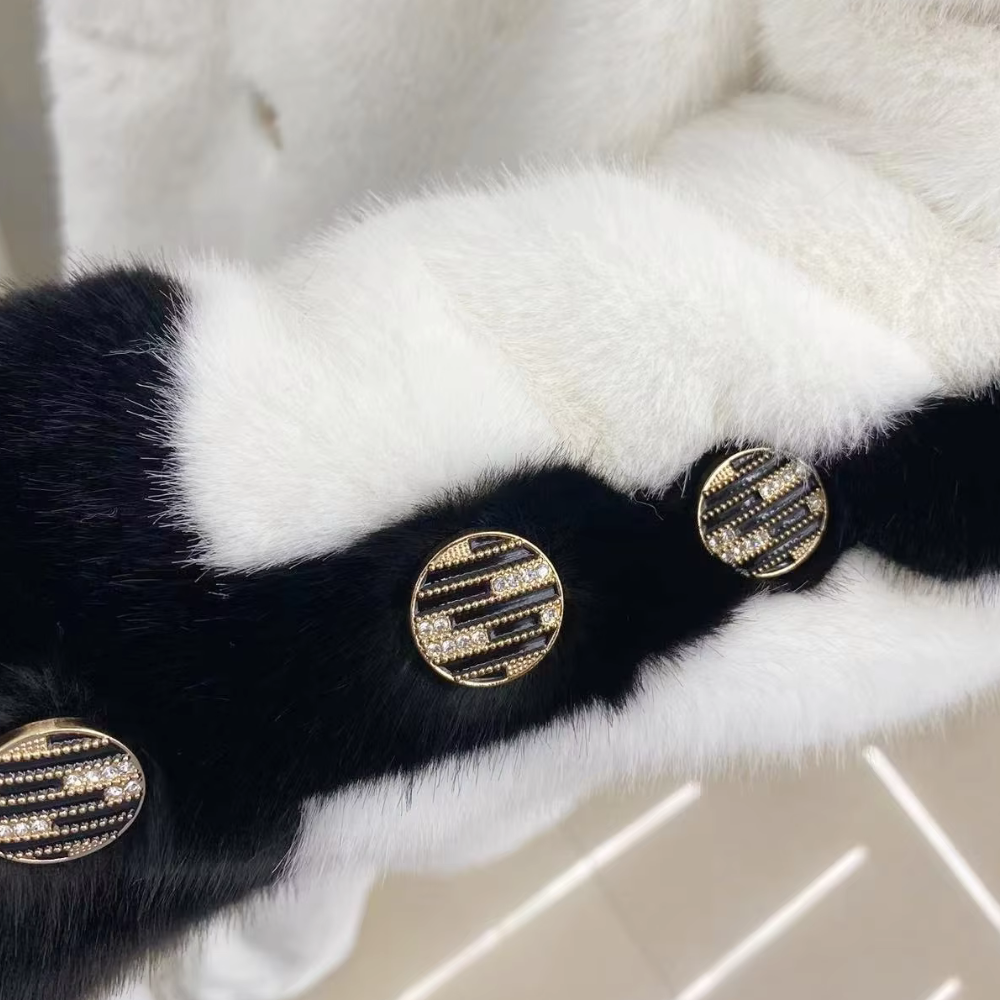 Tiffany - Faux Fur Coat with Contrast Trim