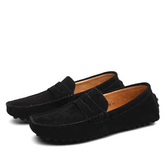 Benjamin - Suede Moccasin Loafers — Black