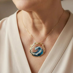 Delia - Ocean Wave Pendant Necklace