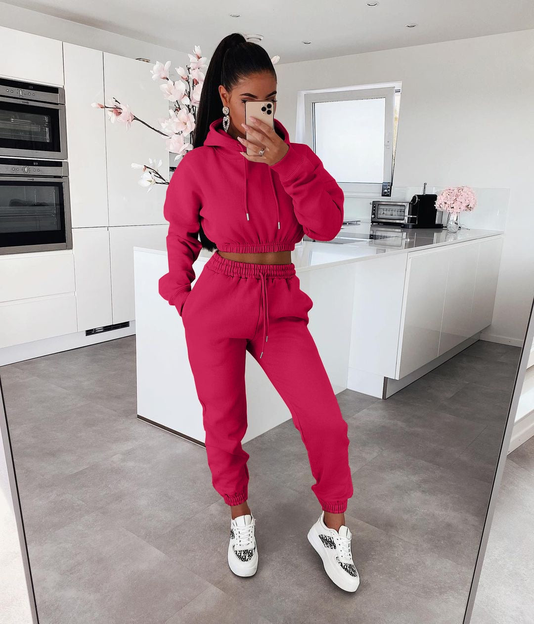 Dominique - Zip Hoodie and Jogger Set — Fuchsia