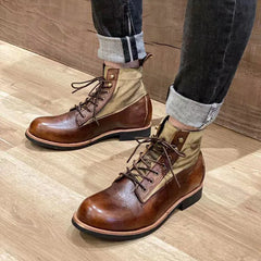 Harriet - Two Tone Leather Boots