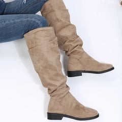 Evelyn - Suede Slouch Knee Boots