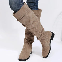 Evelyn - Suede Slouch Knee Boots