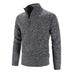Leo - Marled Half Zip Jumper — Gray