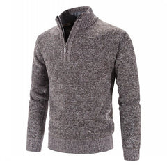 Leo - Marled Half Zip Jumper — Coffee