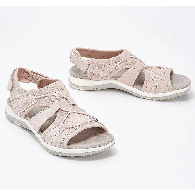 Layla - Velcro Beach Sandals — Khaki