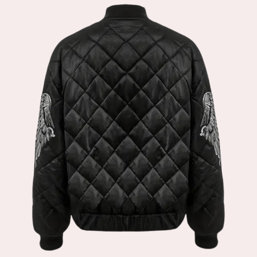 Zelda - Quilted Bomber with Sequin Sleeves