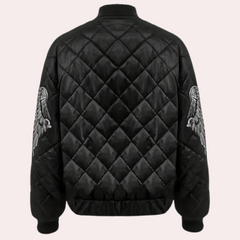 Zelda - Quilted Bomber with Sequin Sleeves