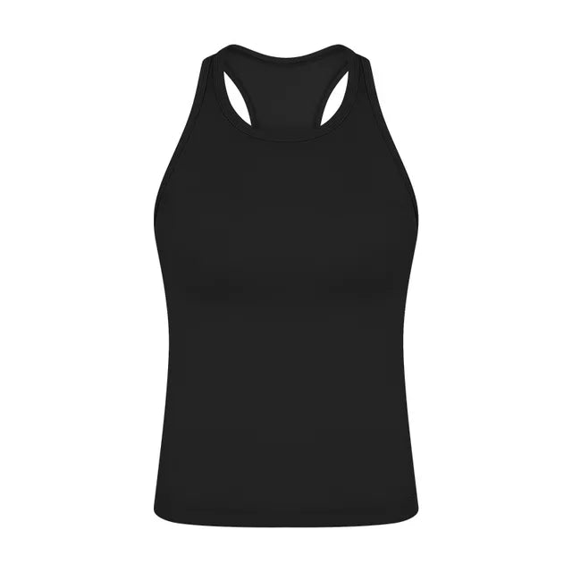 Ruby - Ribbed Racer Tank — Black