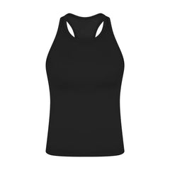 Ruby - Ribbed Racer Tank — Black