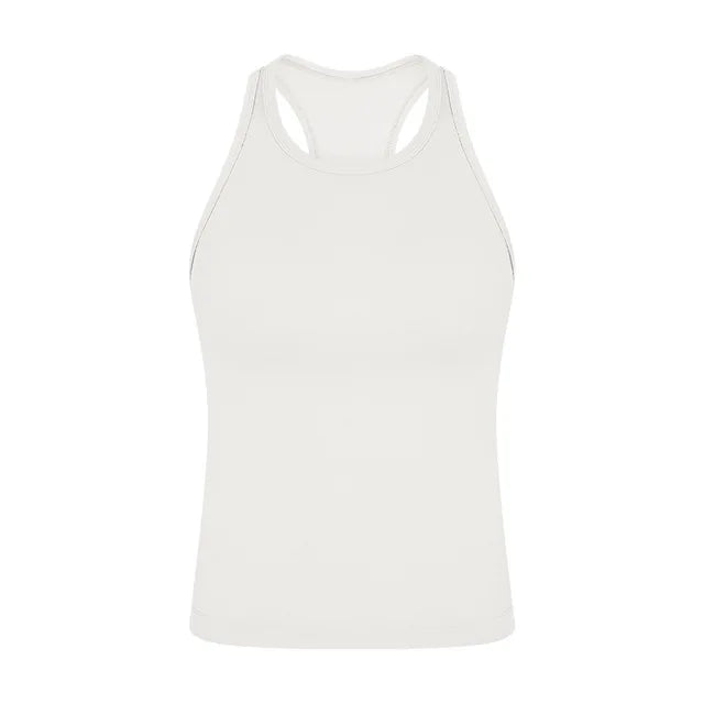 Ruby - Ribbed Racer Tank — White