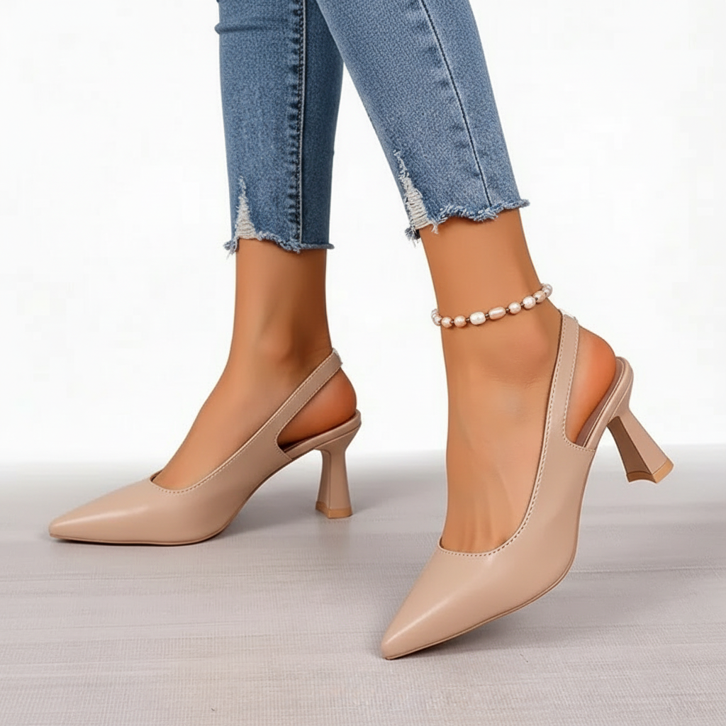Guinevere - Sculpted Slingback Heels