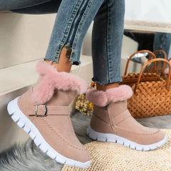Sylvia - Fur Lined Ankle Boots — Pink