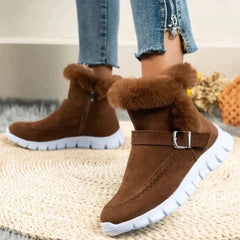 Sylvia - Fur Lined Ankle Boots — Brown