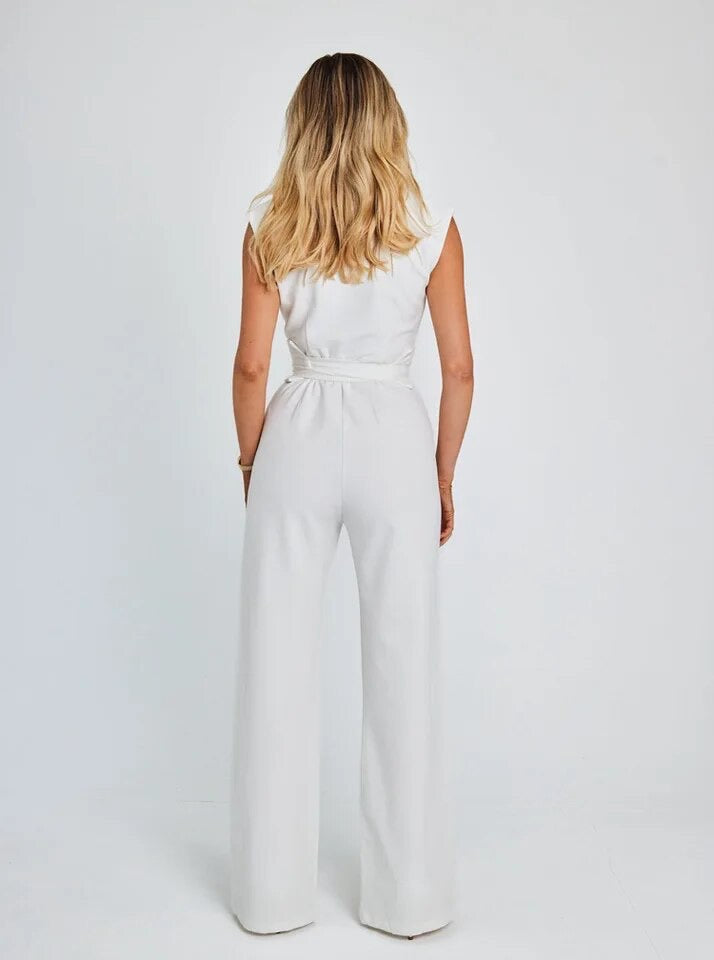 Isabella - Collared Wide Leg Jumpsuit