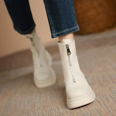 Alice - Zip Front Chunky Boots