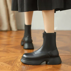 Alice - Zip Front Chunky Boots