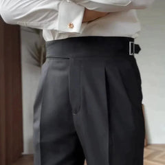 Ashton - Pleated Trousers with Buckle