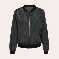 Camille - Zip Bomber with Rib Trim