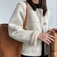 Candice - Shearling Aviator Jacket