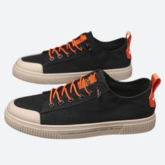 Alastair - Canvas Low Top Sneakers — Black-Orange