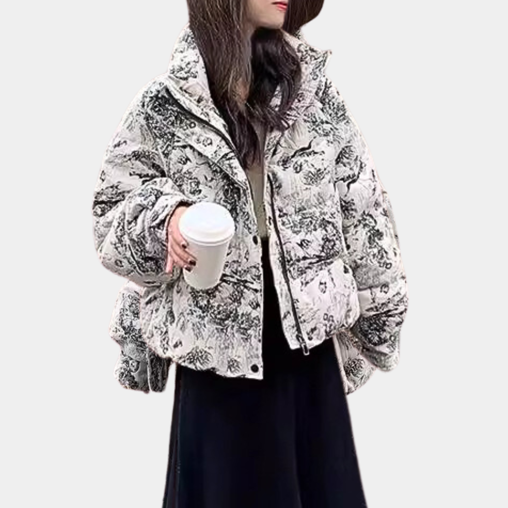 Virginia - Quilted Jacket with Toile Print