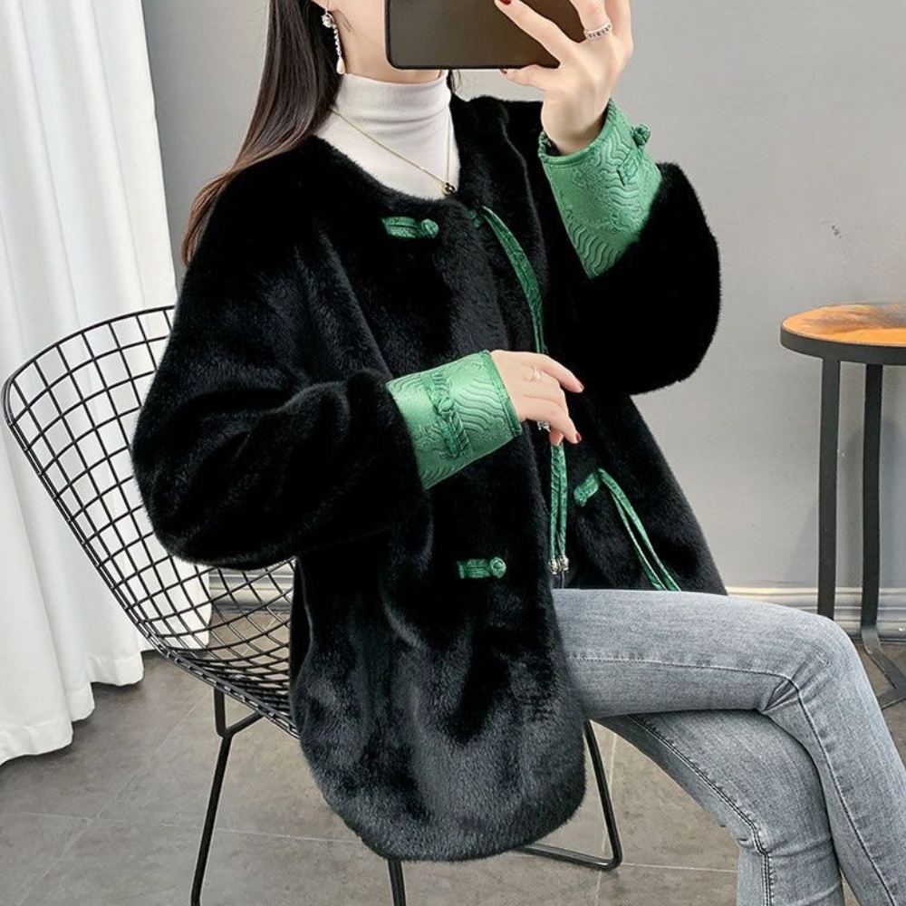 Marion - Fluffy Duffle Jacket — Black