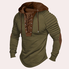 Wilson - Lace up Hooded Top — Green
