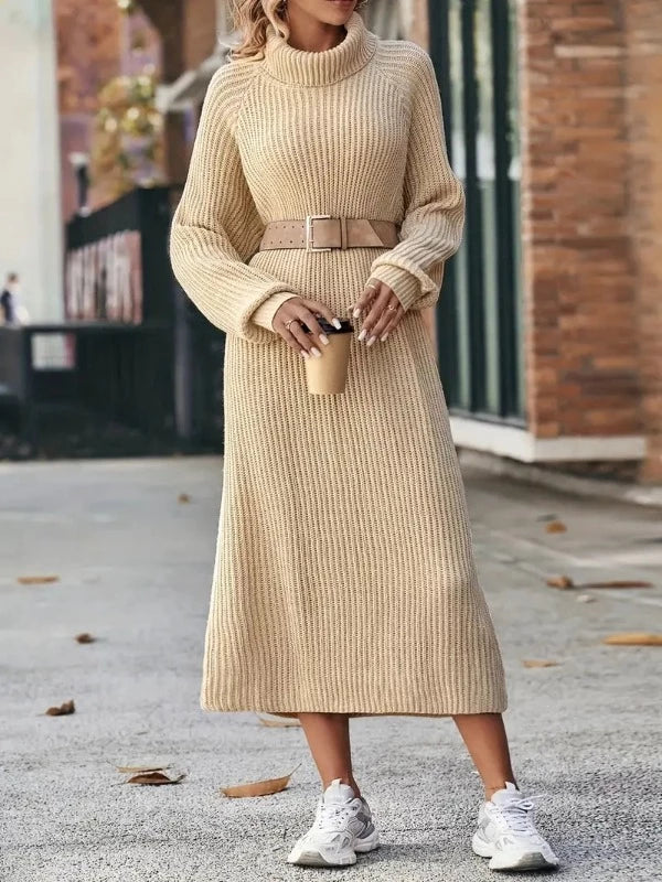 Zara - Ribbed Turtleneck Midi Dress