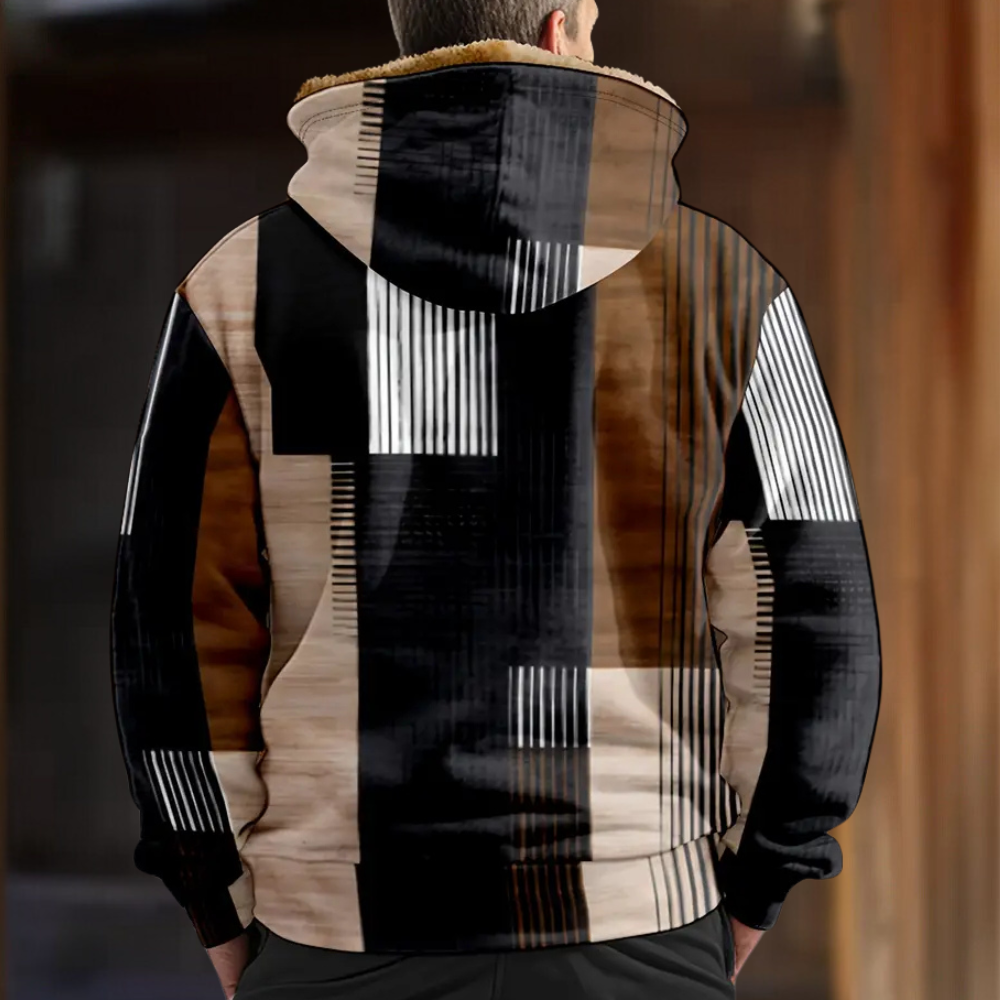 Frederick - Patchwork Sherpa Hooded Jacket