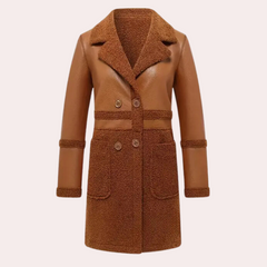 Eloise - Shearling Long Coat — Brown