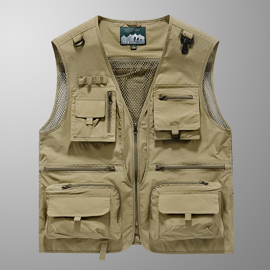 Tristan - Multi Pocket Utility Vest — Khaki