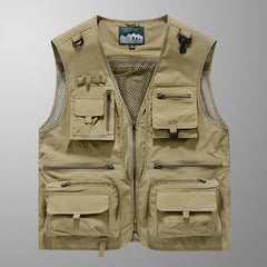 Tristan - Multi Pocket Utility Vest — Khaki