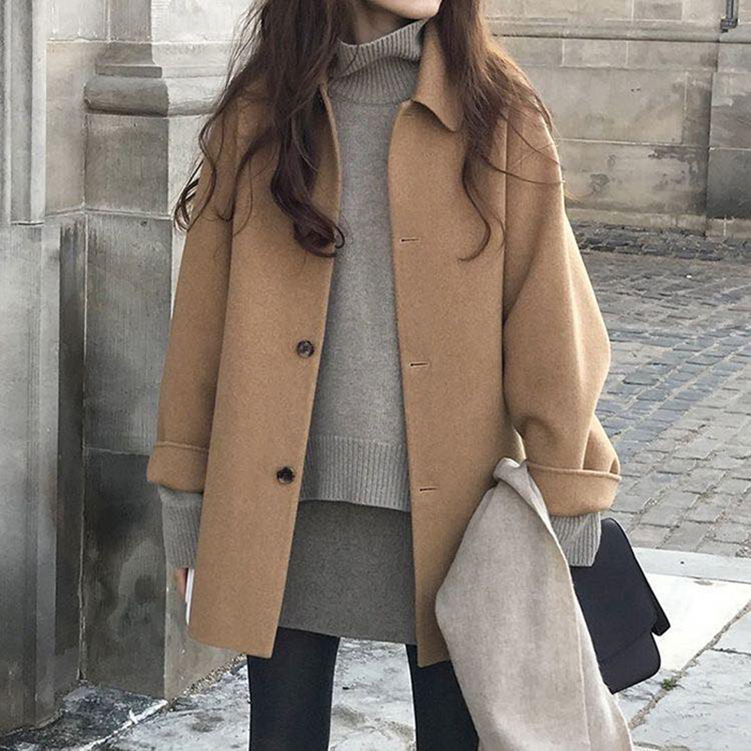 Winnie - Camel Wool Coat — Khaki