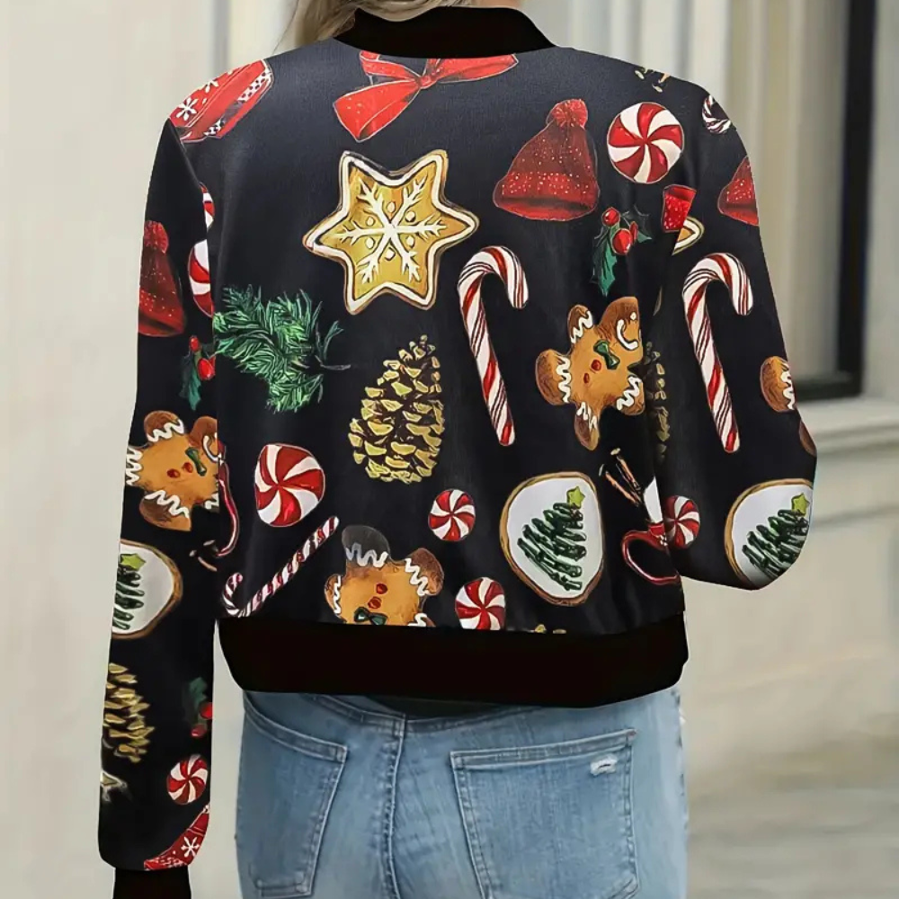 Sylvia - Christmas Print Bomber
