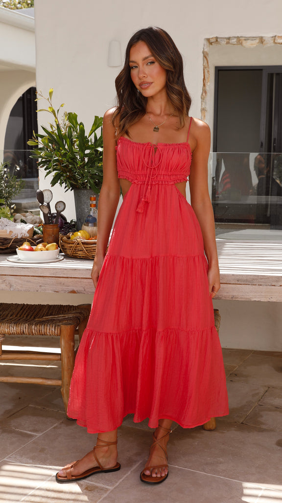 Clementine - Strapless Tiered Midi Dress