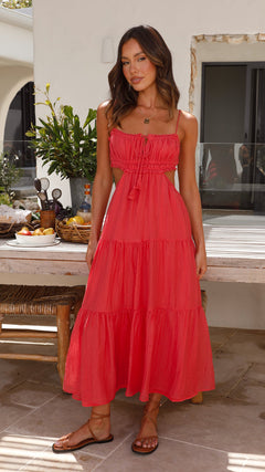 Clementine - Strapless Tiered Midi Dress