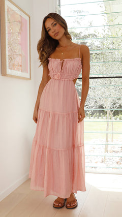Clementine - Strapless Tiered Midi Dress