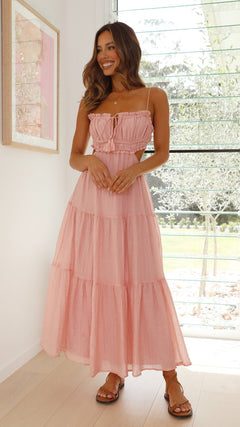 Clementine - Strapless Tiered Midi Dress