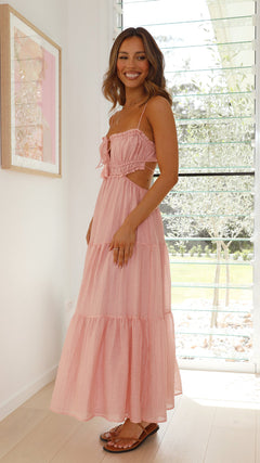 Clementine - Strapless Tiered Midi Dress